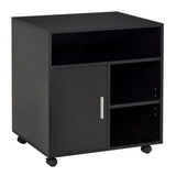 Multi-Storage Printer Unit Office Organisation w/ 5 Compartments Black