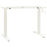 Manual Height Adjustable Standing Desk Frame Hand Crank White