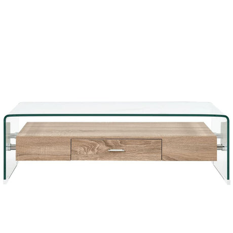 Coffee Table Clear 98x45x31 cm Tempered Glass