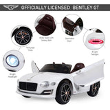 Electric Ride-on Car w/ LED Lights Music Parental Remote Control White