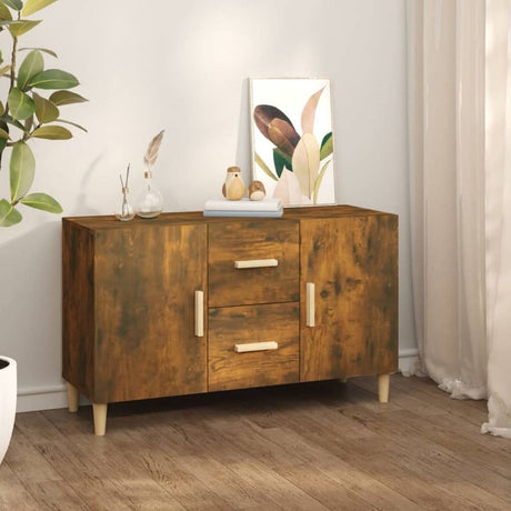 Sideboard Smoked Oak 100x36x60 cm Engineered Wood