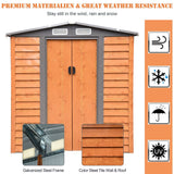 Metal Garden Shed House  Gardening Tool Storage Brown 193Lx152Wx203Hcm