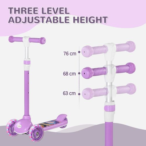 AIYAPLAY Kids 3 Wheel Scooter for 2-6 Years Old w/ Adjustable Height, Purple