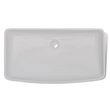 Bathroom Basin with Mixer Tap Ceramic Rectangular White