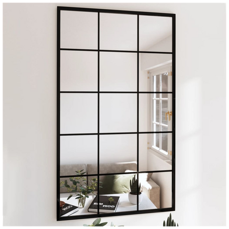 Wall Mirrors 4 pcs Black 100x60 cm Metal