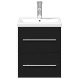 Bathroom Sink Cabinet with Built-in Basin Black