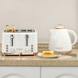 Kettle and Toaster Set 1.7L Rapid Boil Kettle & 4 Slice Toaster White