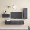 4 Piece TV Cabinet Set Grey Engineered Wood