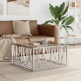 Coffee Table 80x80x40 cm Stainless Steel and Glass