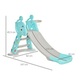 2 in 1 Kids Slide with Basketball Hoop 18 months -4 Years Old Deer Blue