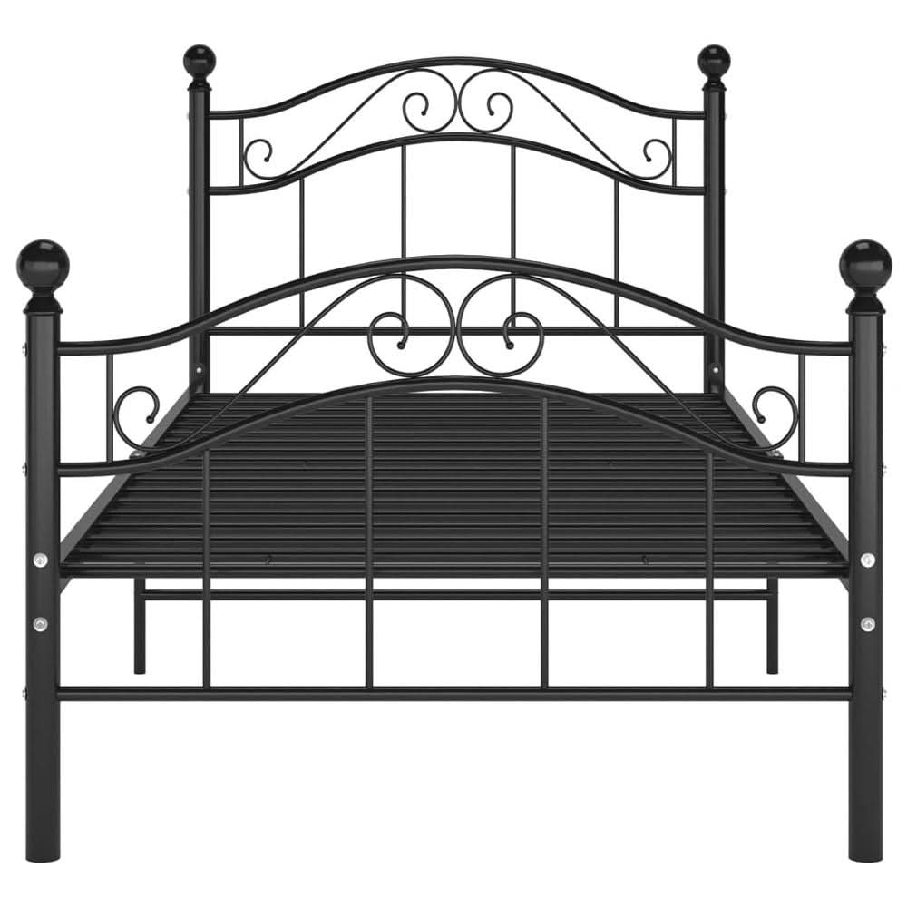 Bed Frame Black Metal 90x200 cm