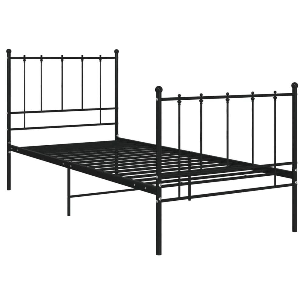 Bed Frame Black Metal 90x200 cm