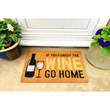 Coir Doormat with Wine Bottle & Glass