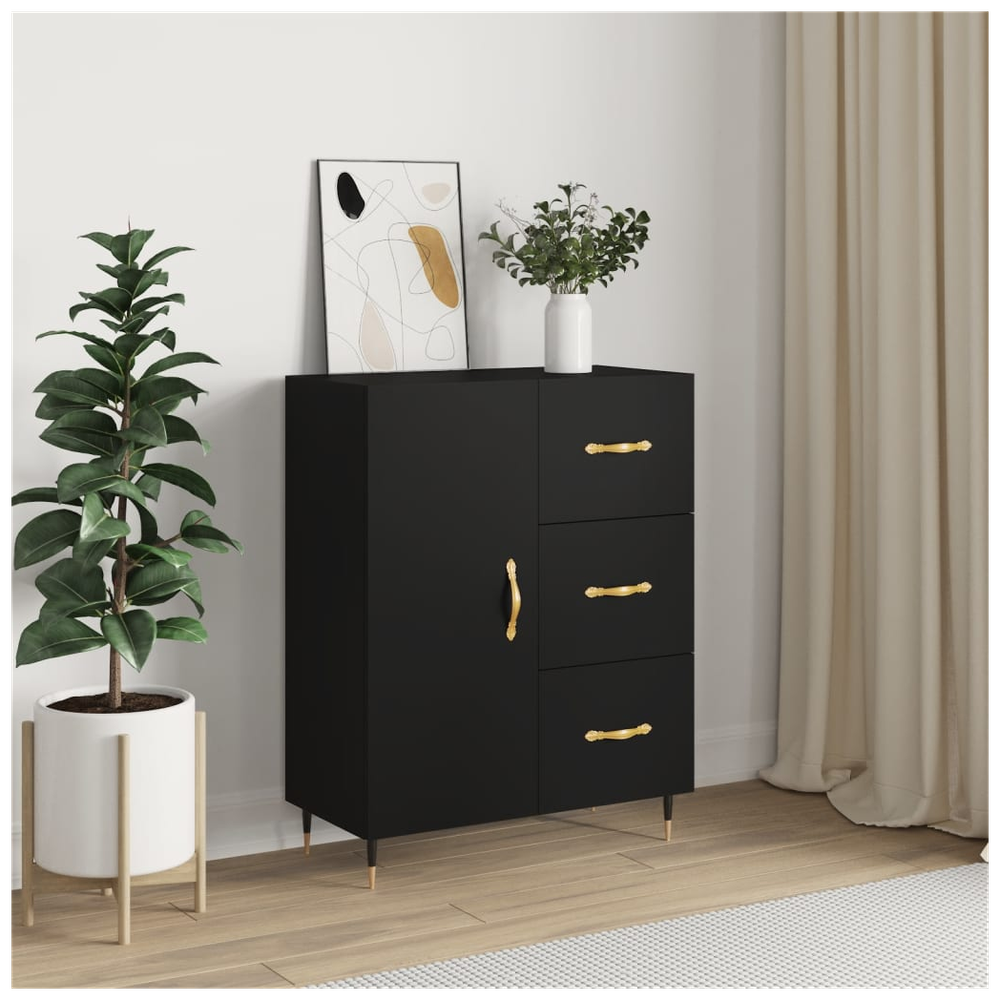 Sideboard Black 69.5x34x90 cm Engineered Wood