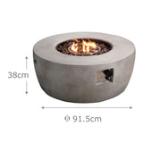 Outdoor Garden Gas Fire Pit Table Heater with Lava Rocks & Cover