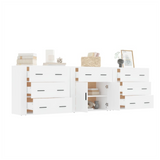 Sideboards 3 pcs White Engineered Wood