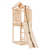 Playhouse with Climbing Wall Solid Wood Pine