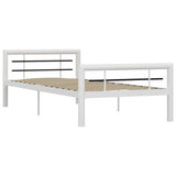 Bed Frame Metal 90x200 cm to 180x200 cm In Black, White & Grey