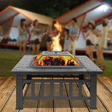 Portable Courtyard Metal Fire Bowl with Accessories Black