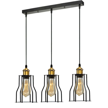 3-Lights Cage Pendant Lamps Ceiling Light Fixtures~1422