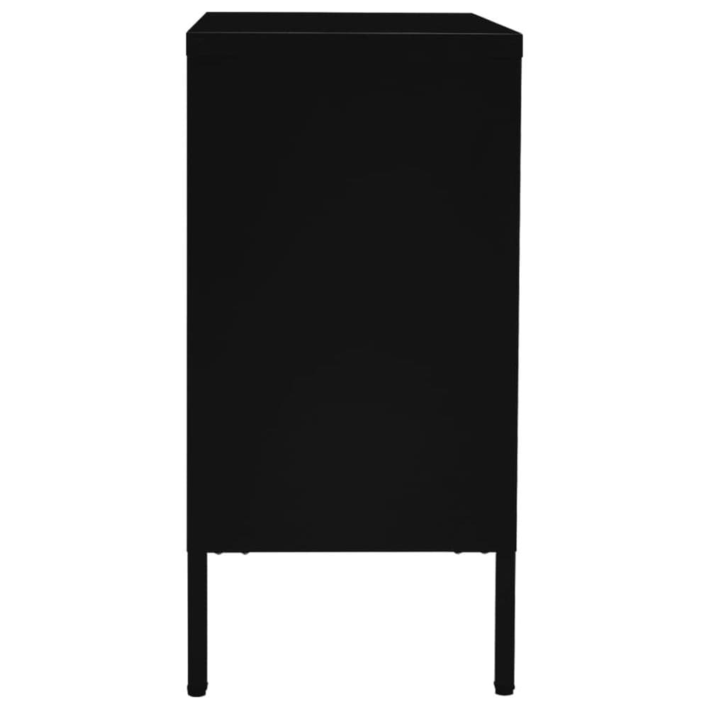 Sideboard Black 75x35x70 cm Steel and Tempered Glass