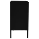 Sideboard Black 75x35x70 cm Steel and Tempered Glass