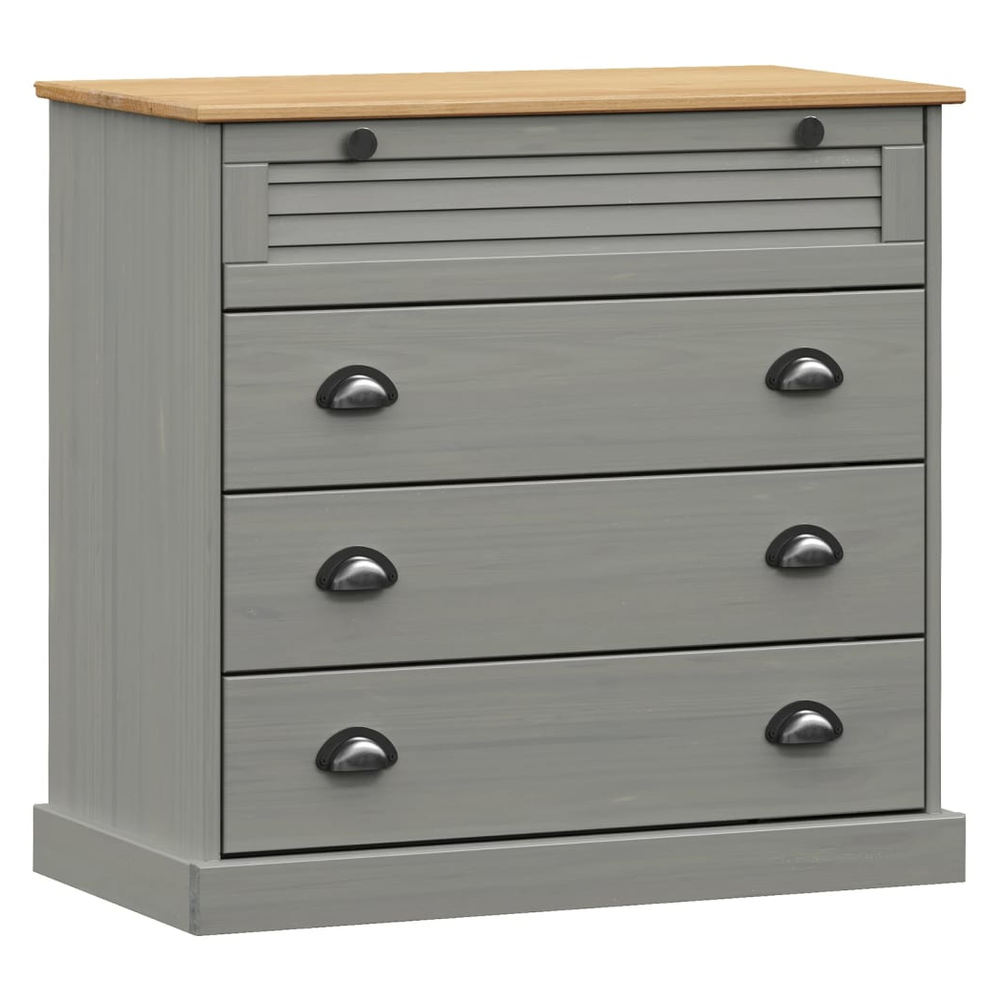 Chest of Drawers VIGO Grey 80x40x76 cm Solid Wood Pine