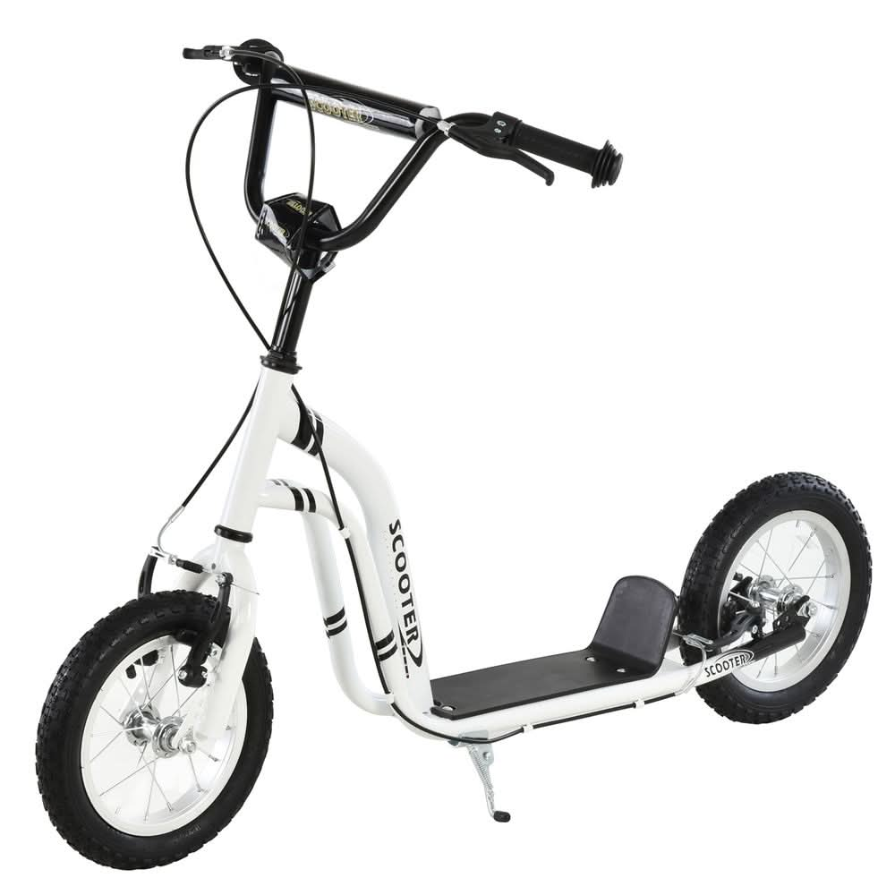 Dual Brakes Kick Scooter 12-Inch Inflatable Wheel Ride On Toy