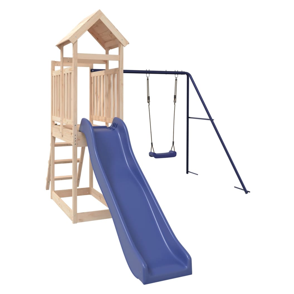 Playhouse with Slide Swing Solid Wood Pine