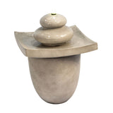 Garden Water Fountain Feature, Outdoor Tier Zen Waterfall & Lights