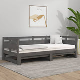 Pull-out Day Bed Black Solid Wood Pine 2x(90x200) cm