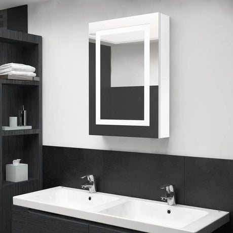 LED Bathroom Mirror Cabinet Concrete Grey 50x13x70 cm