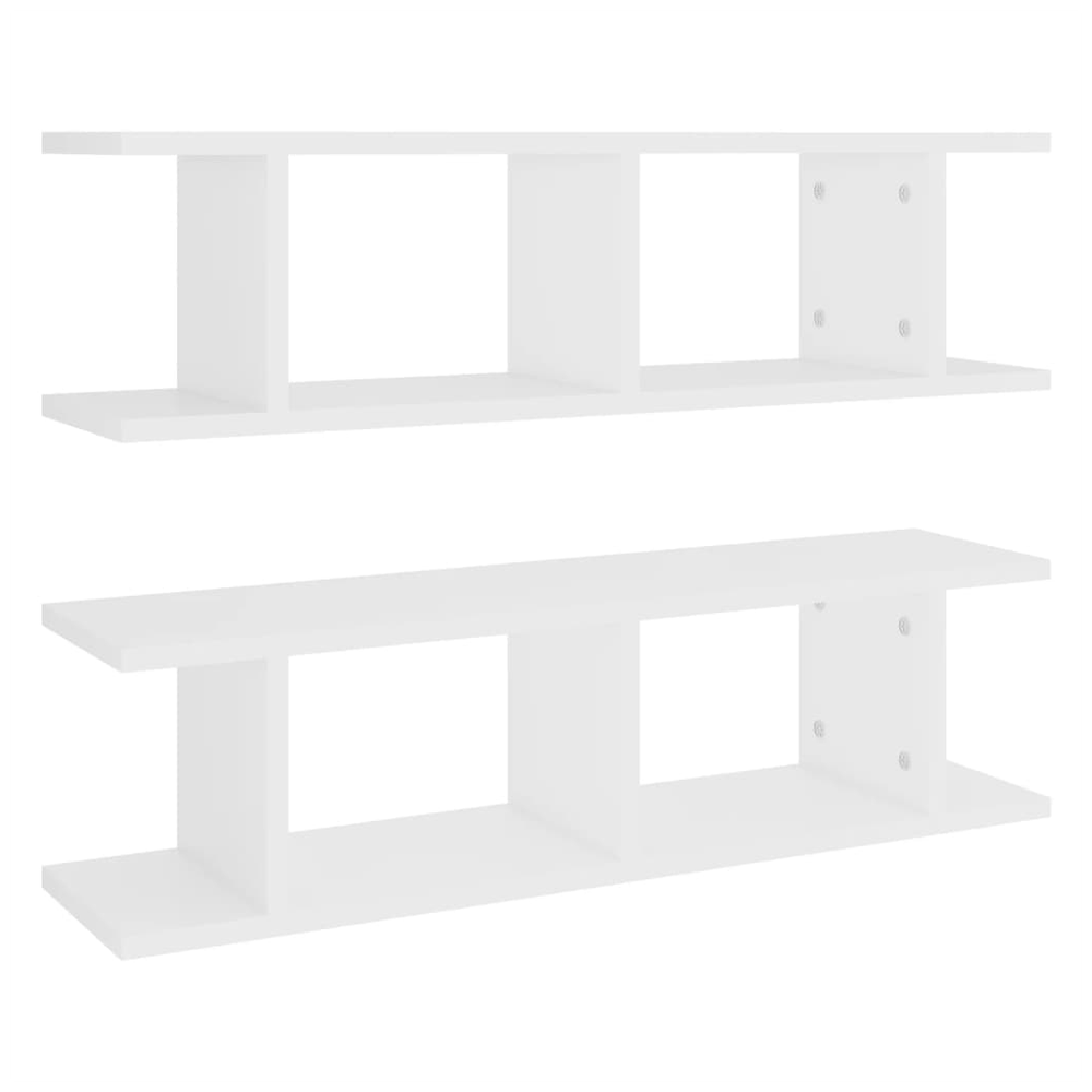 Wall Shelves 2 pcs White 75x18x20 cm Engineered Wood