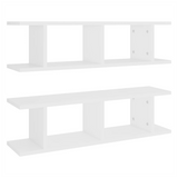 Wall Shelves 2 pcs White 75x18x20 cm Engineered Wood