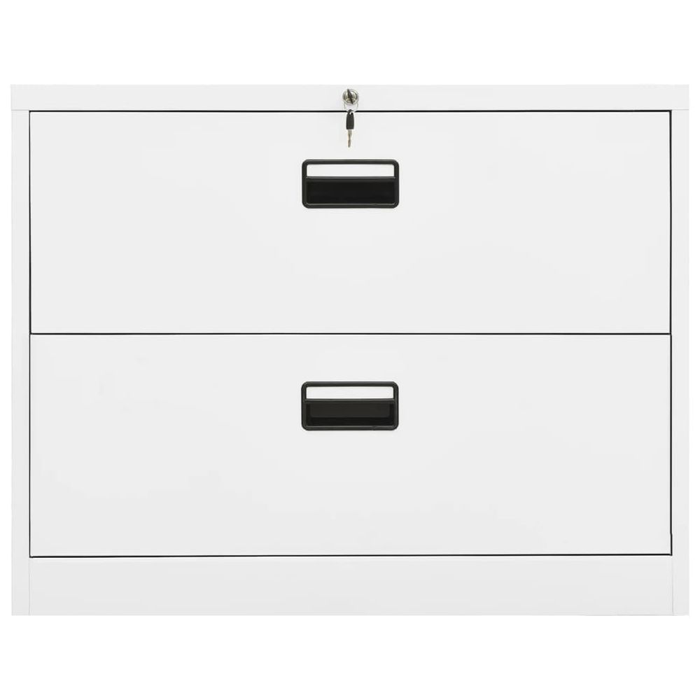 Filing Cabinet White 90x46x72.5 cm Steel