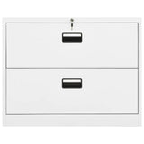 Filing Cabinet White 90x46x72.5 cm Steel