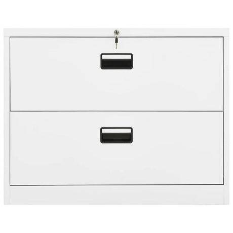 Filing Cabinet White 90x46x72.5 cm Steel