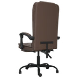 Massage Reclining Office Chair Brown Faux Leather