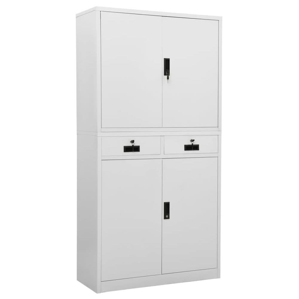 Office Cabinet White 90x40x180 cm Steel