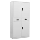 Office Cabinet White 90x40x180 cm Steel