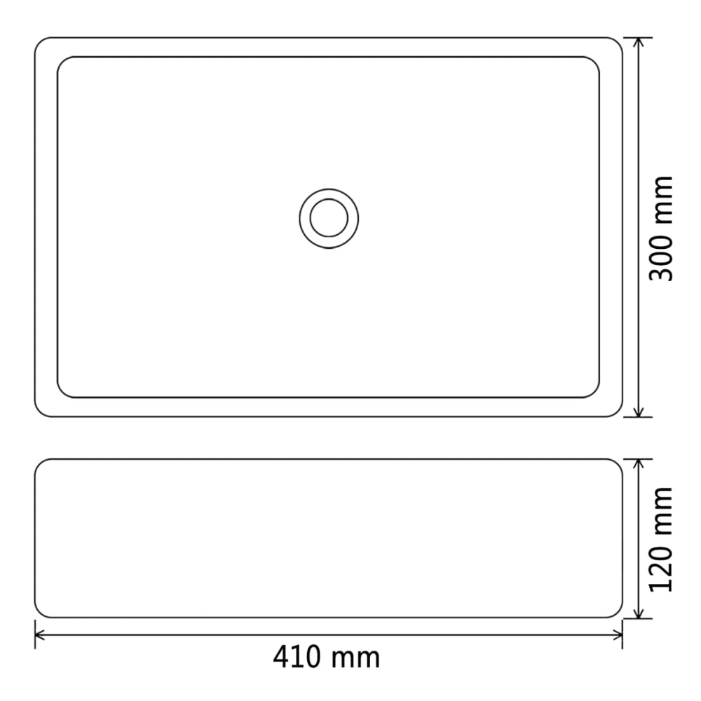 Basin Ceramic White 41x30x12 cm