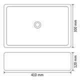 Basin Ceramic White 41x30x12 cm