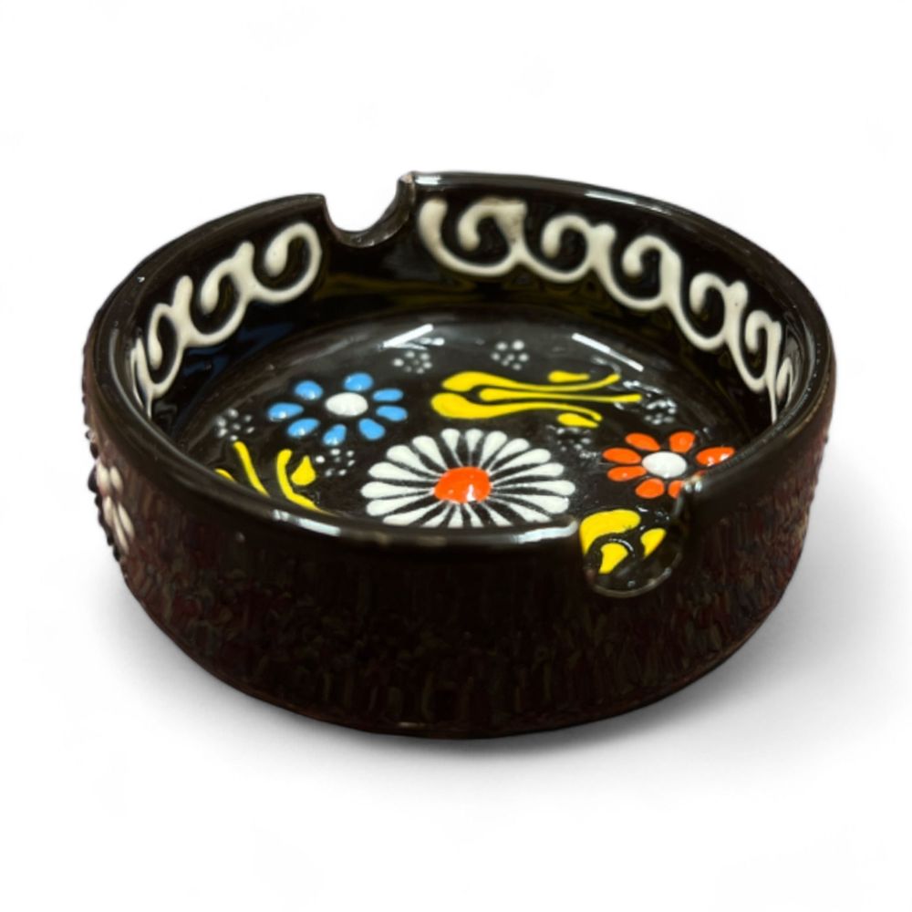 Ceramic Ashtray Tulip Black 8 cm