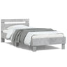 Bed Frame with Headboard and LED Lights White 100x200 cm