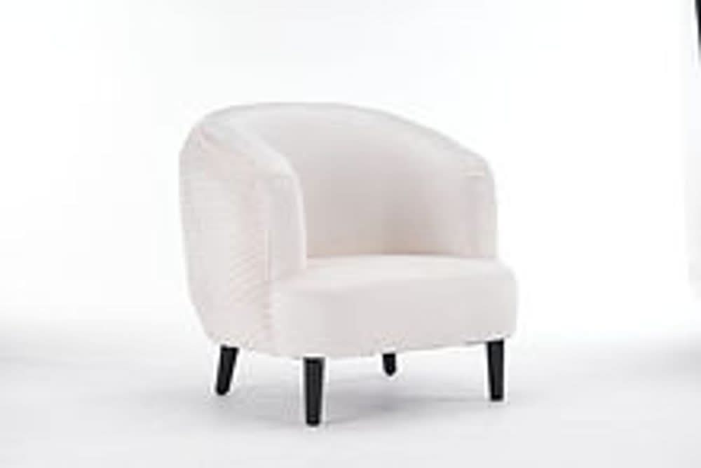 77CM CREAM VELVET ARM CHAIR