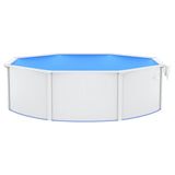 Swimming Pool with Steel Wall Round 460x120 cm White