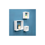 Set of 3 Cube White Floating Wall Shelf - CHELF