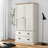 Wardrobe VIGO White 90x55x176 cm Solid Wood Pine