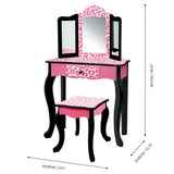 Fantasy Fields Kids Vanity Set Wooden Table With Mirror & Stool Pink TD-11670A