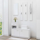 Hallway Unit White 100x25x76.5 cm Engineered Wood